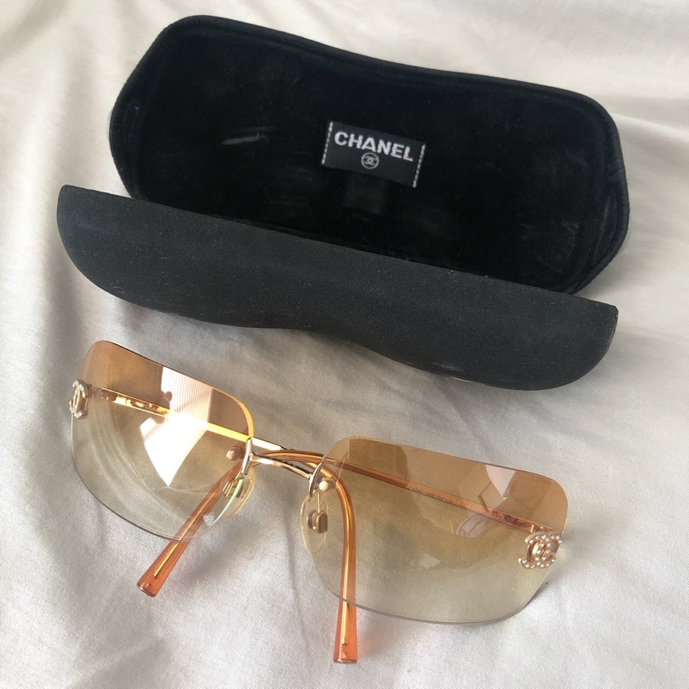 Rimless Chanel Orange Gradient Sunglasses 4017D
